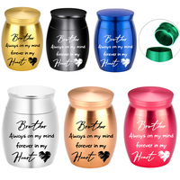 Brother Cremation Urns for Ashes Small 1.157 Inch Aluminum Alloy Keepsake Holder 'Always on My Mind' Design for Memorial Tribute
