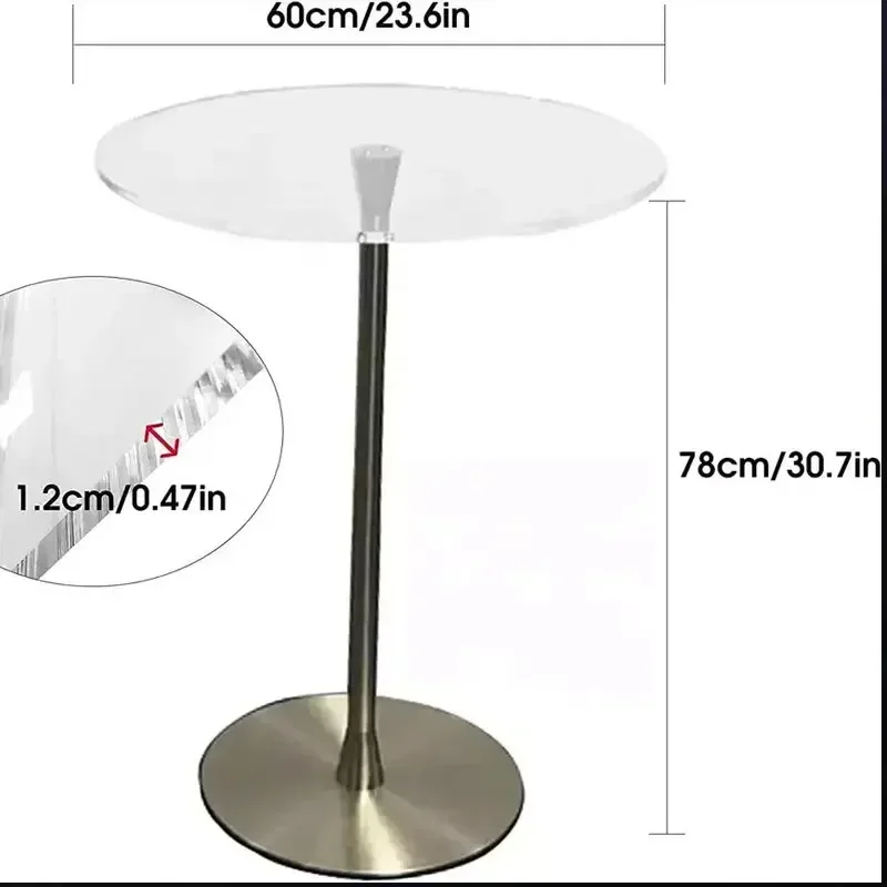 Acrylic transparent round table simple Nordic ins leisure dining table coffee bar speech