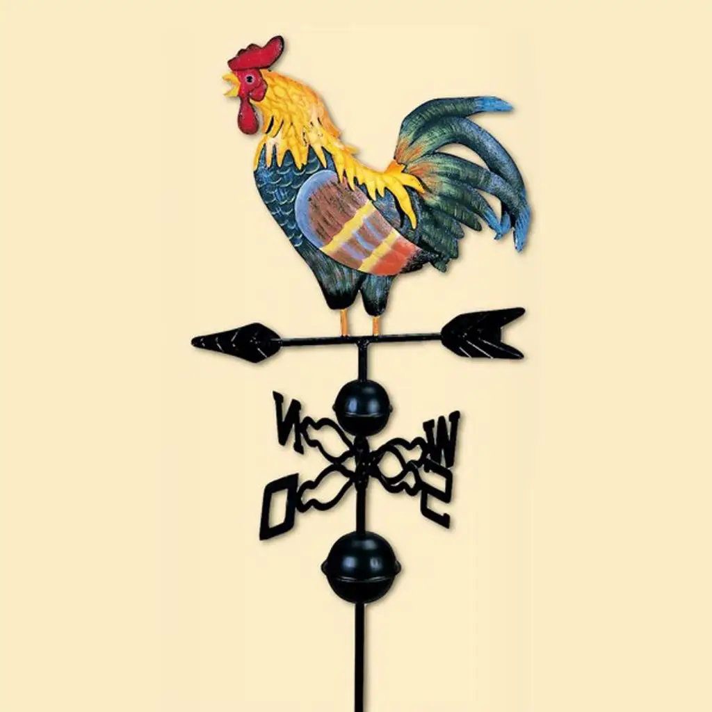 Vane Vintage Rooster-47 \'\'żeliwny kogut ogrodowy Weathervane prędkość wiatru Spinner kierunkowskazów Ornament