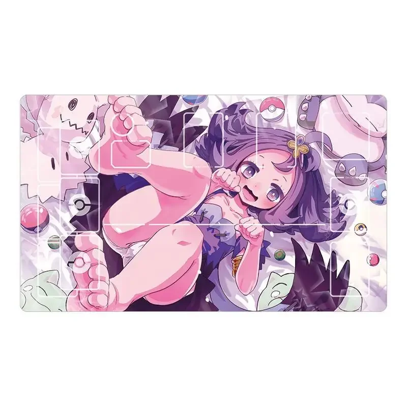 Pokemon Acerola Self Made PTCG Solo Dueling Card Pad Classics Anime Game Characters DIY HD Custom Made Battle Table Mat Toy Gift