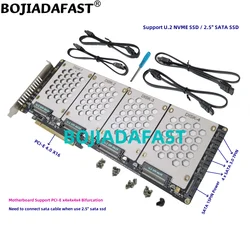 PCI-E 4.0 16X PCIe X16 To 4 x U.2 SFF-8639 U2 NVME & 2.5