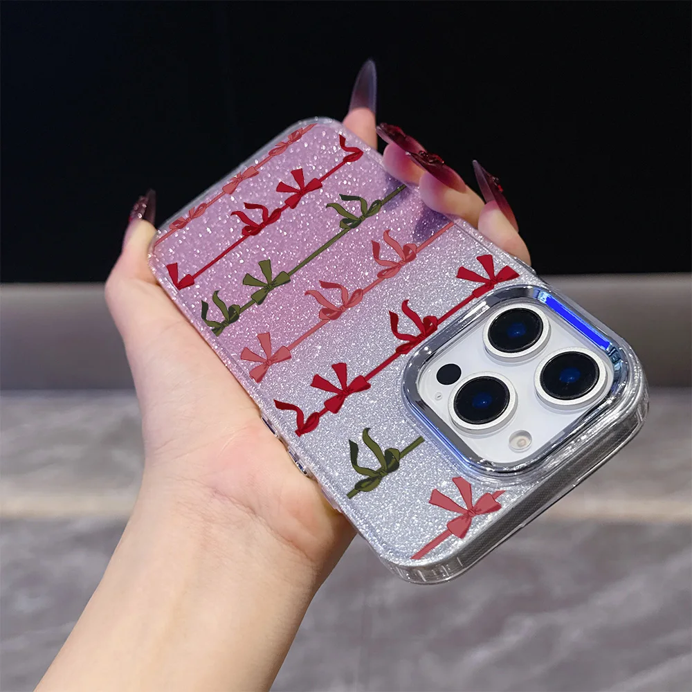 쉘 홀리데이 보우 도금 폰 케이스 (OPPO Realme 14 12 13 11 C75 C65 C63 GT3 C55 C33 C31 C30 Narzo 50 C35 Pro Plus 4G 5G 용)