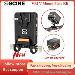 ZGCINE VP2 V Mount Plate PD 14.8V With Adjustable Arm 15MM Rod Clamp V Lock Battery Plate Adapter for DSLR Camera