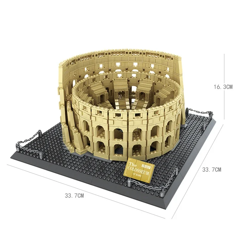 1756PCS The Colosseum Of Rome Building Blocks mattoni di architettura di fama mondiale City Street View Toys regali di compleanno per bambini