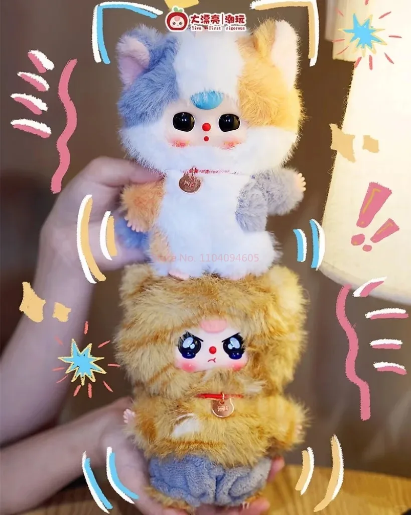 Hot Echte Baby Drie Wiens Kat Is Deze Serie Vinyl Pop Leuke Hanger Pop Pluche Blind Box Thema Rugzak Trendy Figuur Collec