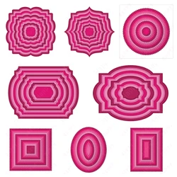 SCALLOPED PIERCED SQUARES Metal Cutting Dies For DIY Scrapbook Envelope Greeting Card Decorative Embossing Handcraft Paper Craft