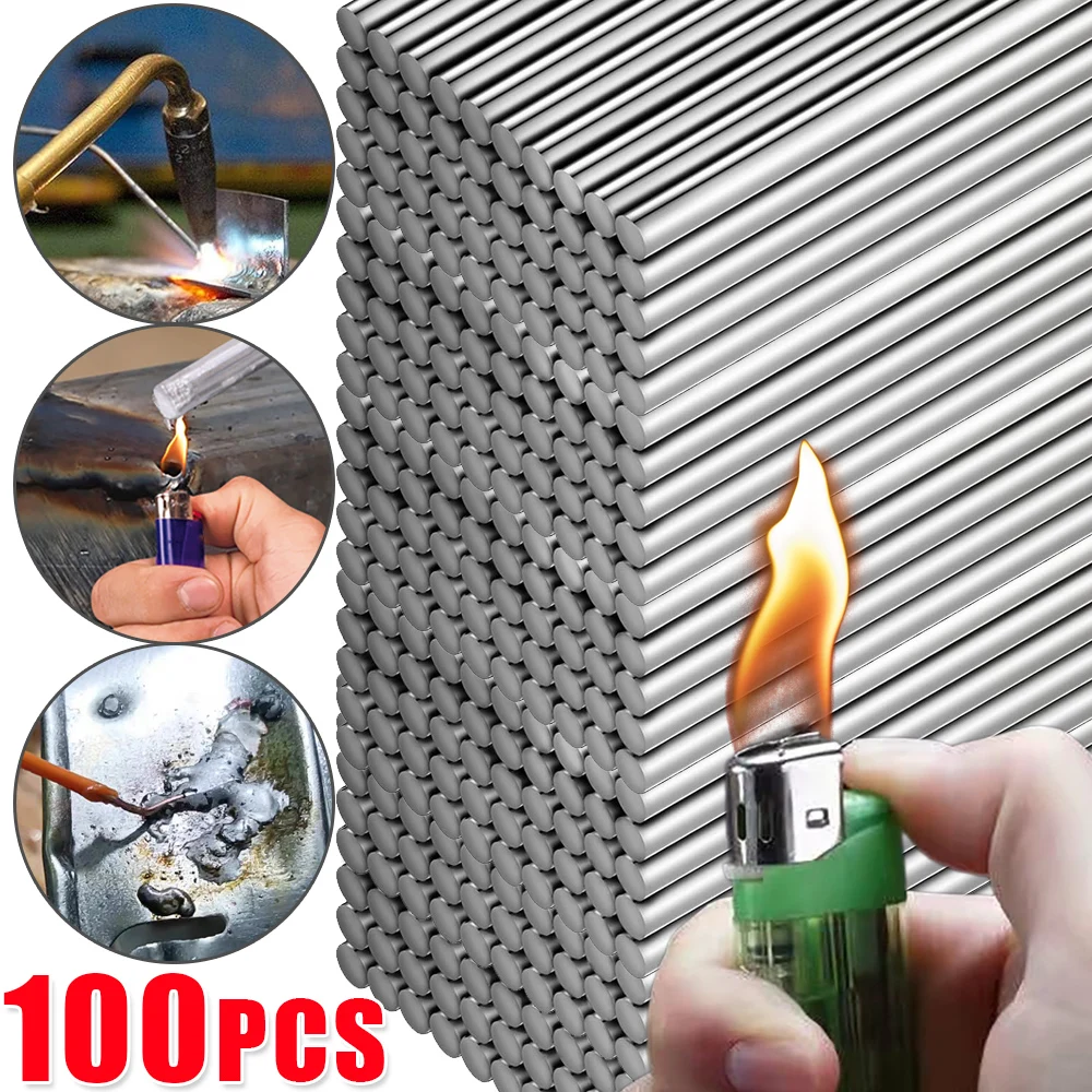 100/10Pcs Copper Aluminum Welding Rods Universal Low Temperature Welding Cored Wire Multipurpose Repair Rods For Welding Alloy