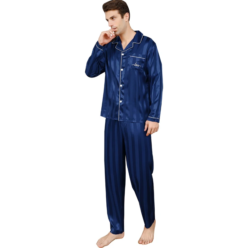 Pijama de manga larga para hombre ropa bonita para el hogar de hielo cárdigan Delgado informal para primavera y otoño puede usar dos trajes