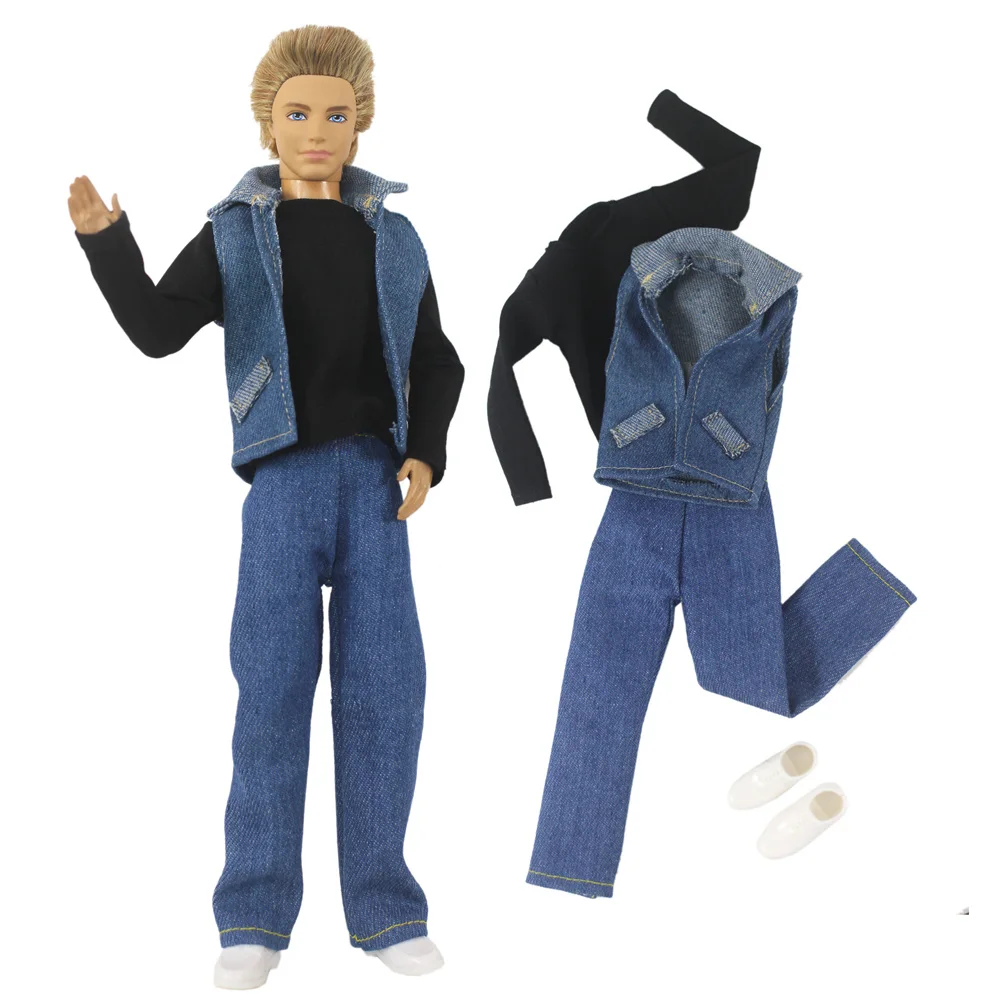 1 Set Puppenkleidung, Denim-Kleidung, Tarn-Outfit für 12-Zoll-Ken-Puppe, viele Stile zur Auswahl, A03 – Detail 1