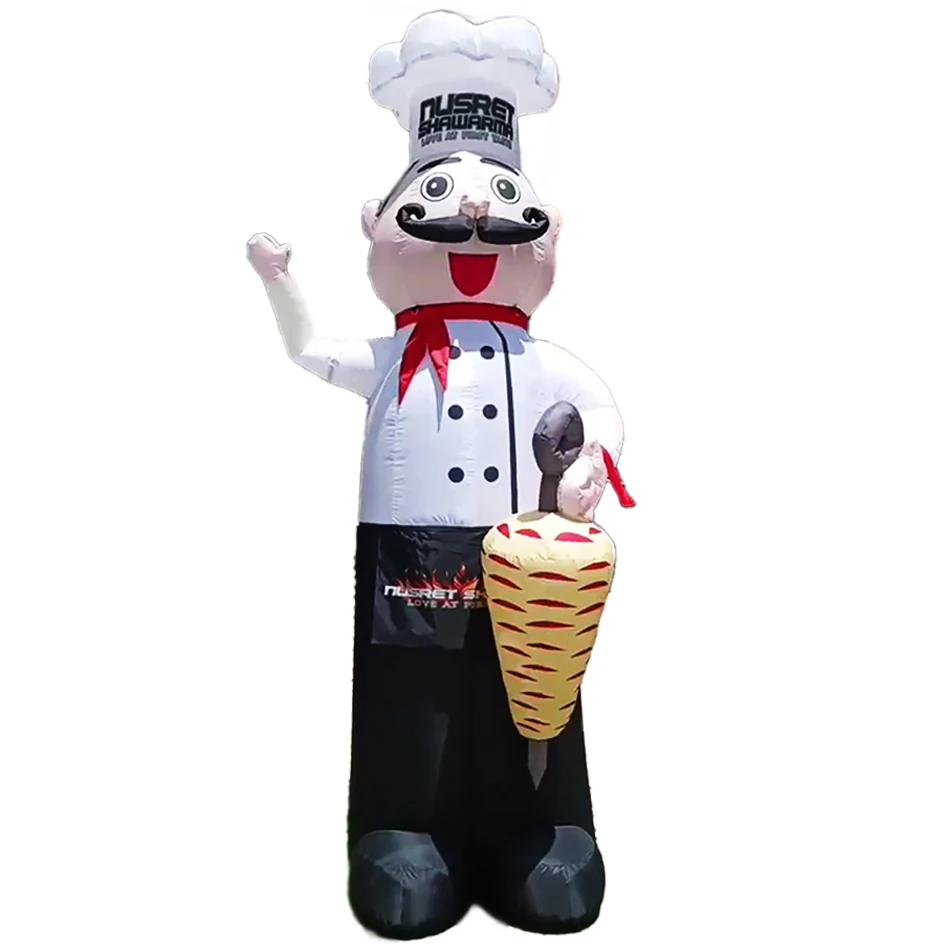 

Inflatable Air Dancer Waving Hand Shawarma Food Chef Balloon Advertising Welcome Restaurants' Mascots Cook Burger Pizza Bus