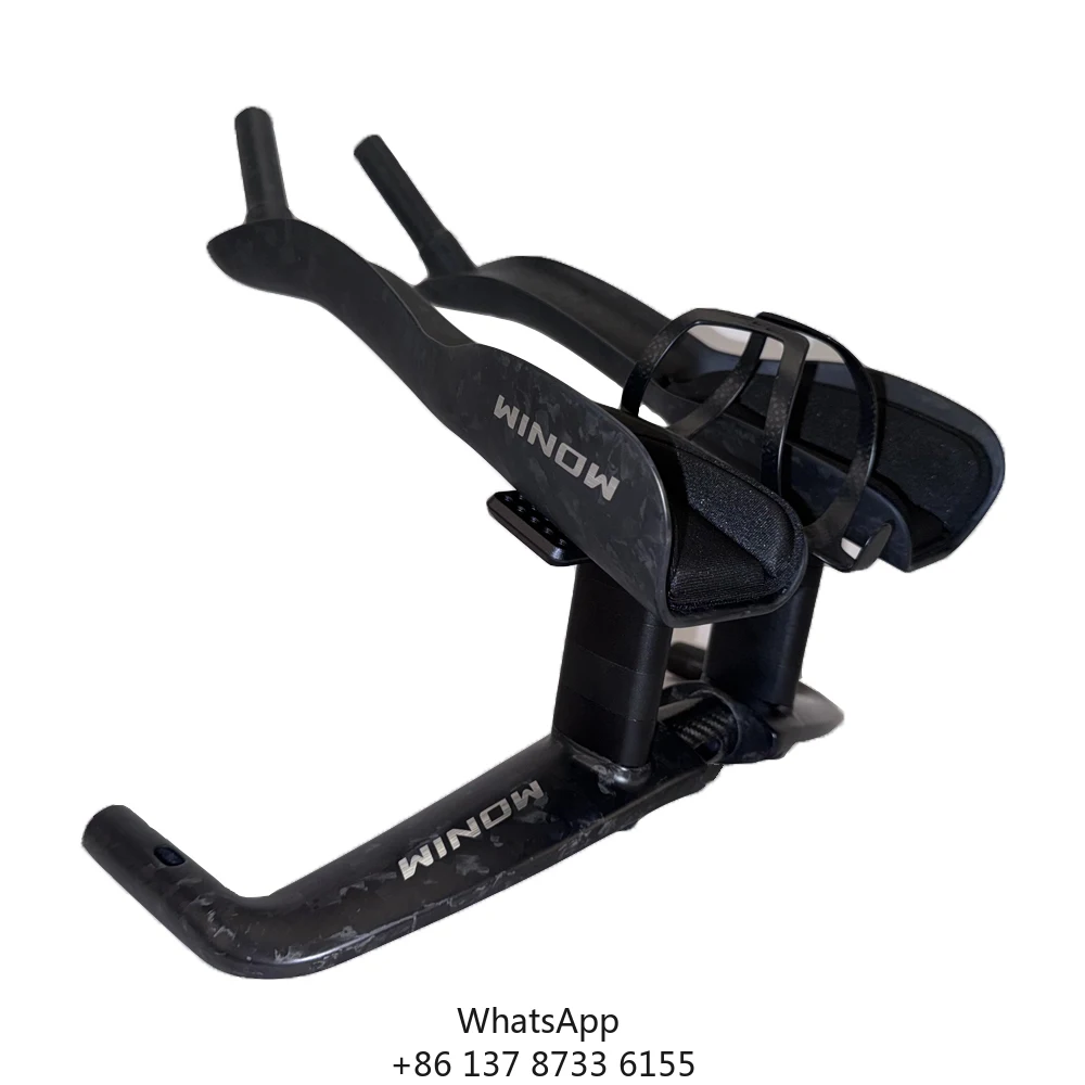 Manillar TT de carbono más nuevo, modelo HB052, manillar Aero de carbono integrado para bicicleta TT, manillar de prueba de tiempo de carbono, barra TT