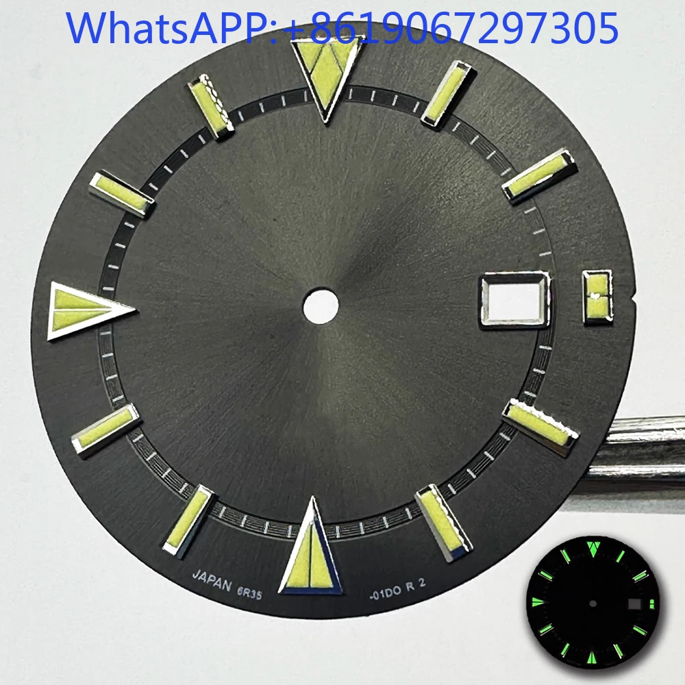 Triângulo clássico sunburst textura relógio dial adequado para 8285/nh35 movimento vintage criativo original mod parte nh35 caso