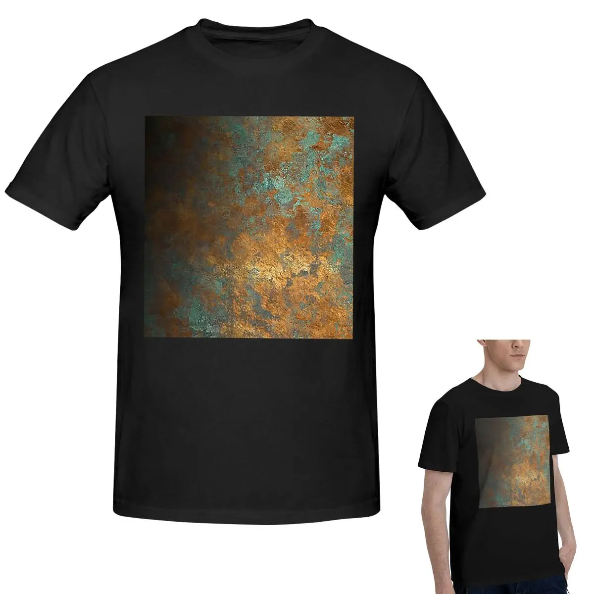 

100% Cotton Oxidized Copper T-Shirt Men's Fashion Oversized T Shirt Men Crew Neck Summer Shirts Tops S-6XL