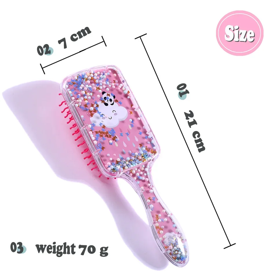 Cartoon Airbag Comb Printed Air Cushion  Transparent Massage Hair Comb Plastic Rainbow  Two-dimensional Element Cosplay kawaii