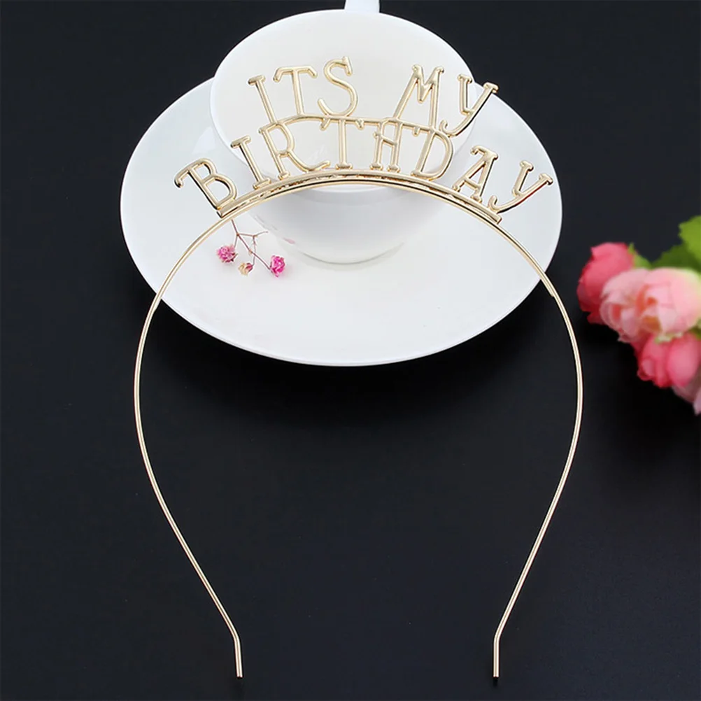 

Birthday Headband Durable Hair Hoop Alloy Headdress Lightweight NonFading Girl Accessories Birthday Hair Band NonDeformation