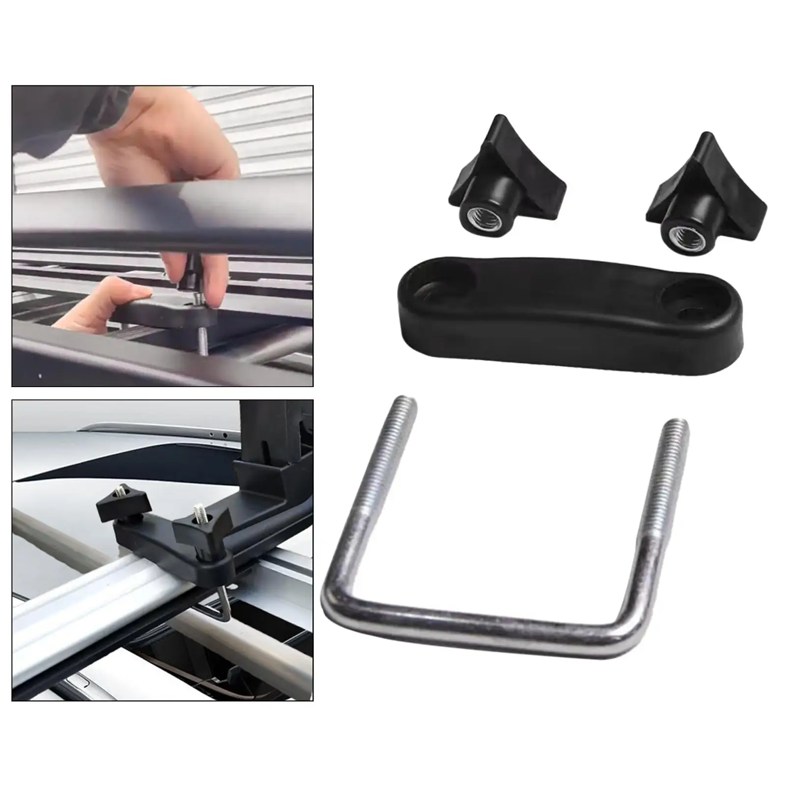 Roof Box U Bolt Clamps Metal Rooftop Cargo Carrier Rack Bolts Roof Rack Luggage Carrier Accessories for Automobiles Vehicle