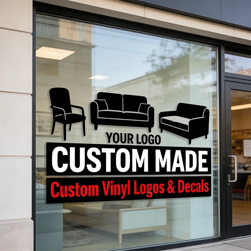 Custom Decals Modern Design Personalized Logo Stickers Artistic Text Window Wall Shop Front Company Brand Promotion Business Adh view 3