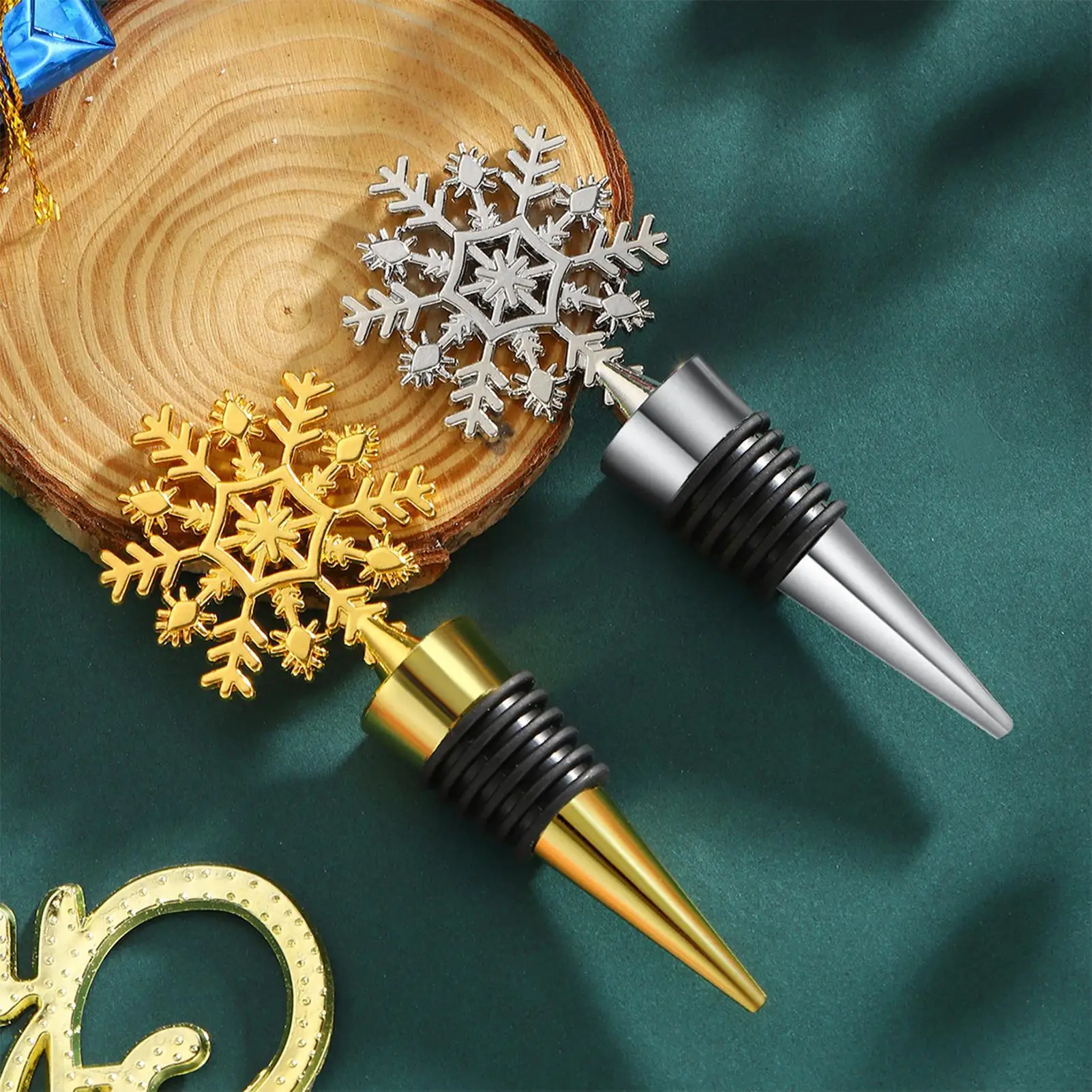 Zinc Alloy Wine Bottle Sealer Stopper Snowflake Decorations 