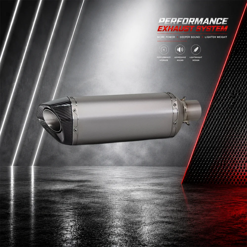 51mm Universal Motorcycle Racing Exhaust Tail Pipe Muffler Kit Modified Tube for S1000RR S1000R RSV4 R1M MT09SP ZX10R Z900 H2