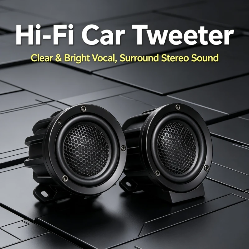 Car Tweeter HiFi 2 Inch Titanium Dome Speaker Clear Vocals High Frequency Audio Upgrade 2-inch high-fidelity speaker base