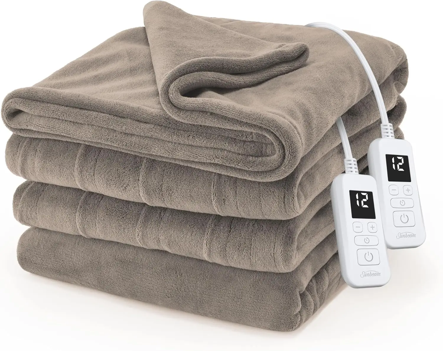 

Electric Heated Blanket with 12 Heat Settings, Auto Shut-Off, Fast Heating, Machine Washable, Mushroom Color, King Size