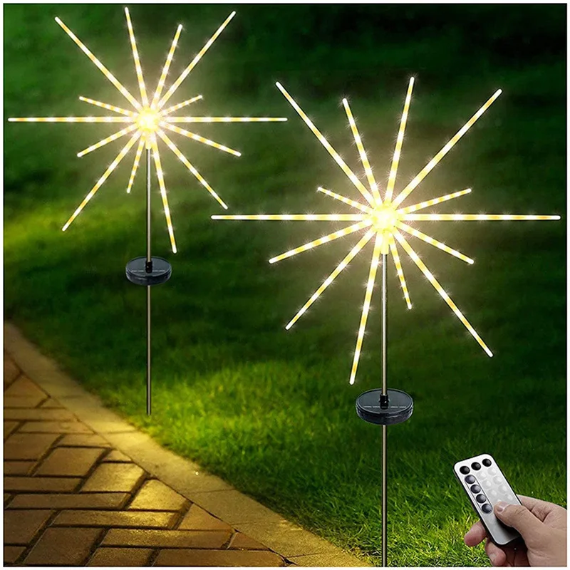 Guirxiété Solaire LED en Forme de enquêter d\'Artifice, Imperméable Conforme à la Norme IP65, Luminaire Décoratif d\'Extérieur, Idéal pour un Jardin,