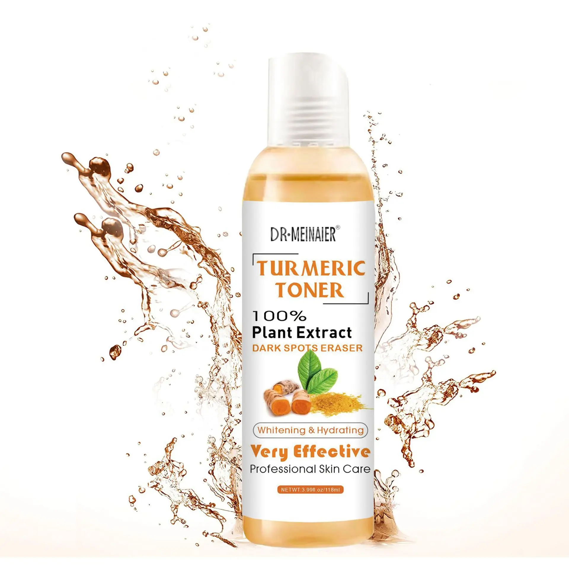 118ml Turmeric Essential Dark Spots Toner Ginger Deep Hydration Moisturizer Nourishing Smoothing Face Serum Oil Skin Care