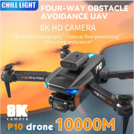 P10 Pro MAX Drone with A High-Definition Camera and A WiFi FPV High-Definition Dual Folding RC Quadcopter Height Maintainer