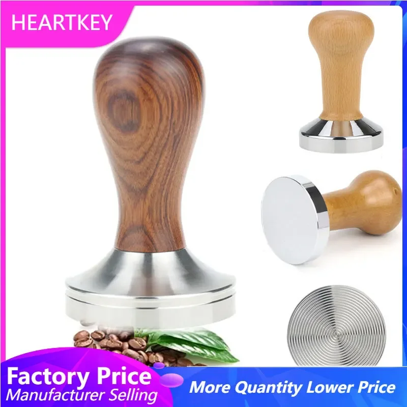 

51mm/53mm/58mm Coffee Tamper Coffee Distributor leveler Tool Bean Press Hammer Ripple Base Powder Hammer Pressing Machine