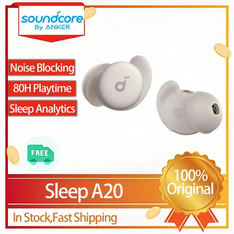 Anker Soundcore Sleep A20 Sleep Earbuds Noise Blocking Small Design for Side Sleeper Ear Style Without Pressing The Ear