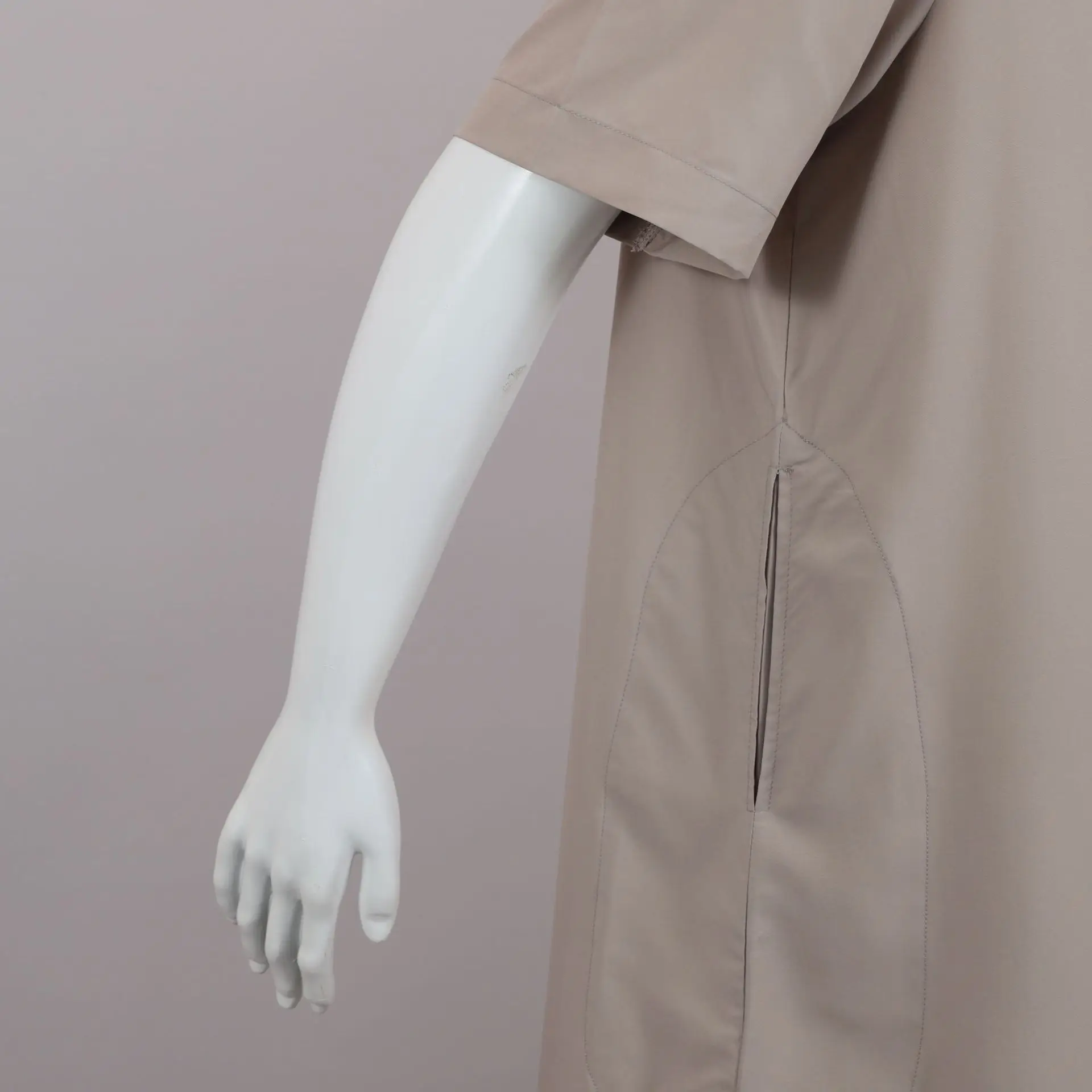 Muslimische Männer Jubba Thobe Ramadan Knopf Kurzarm Robe Kaftan Saudi Abaya Dubai Arabisch Türkei Islam Kleidung Daffah Dishdasha