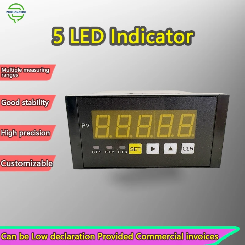 5-Digit LED Force Indicator Display Meter for Strain Gauge Load Cell with Mounting Clamp Bracket Industrial Force Control Tool