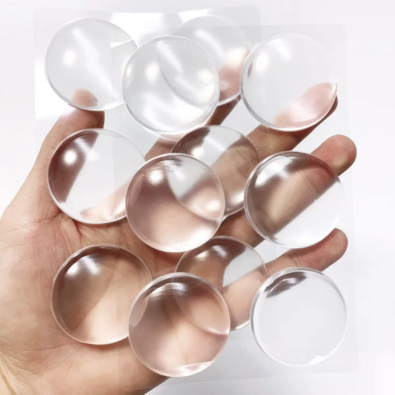 30/20/6Pcs Clear Soft Silicone Wall Protector Self-adhesive Door Handle Bumper Protective Plug Non-slip Round Doors Stop Muffler