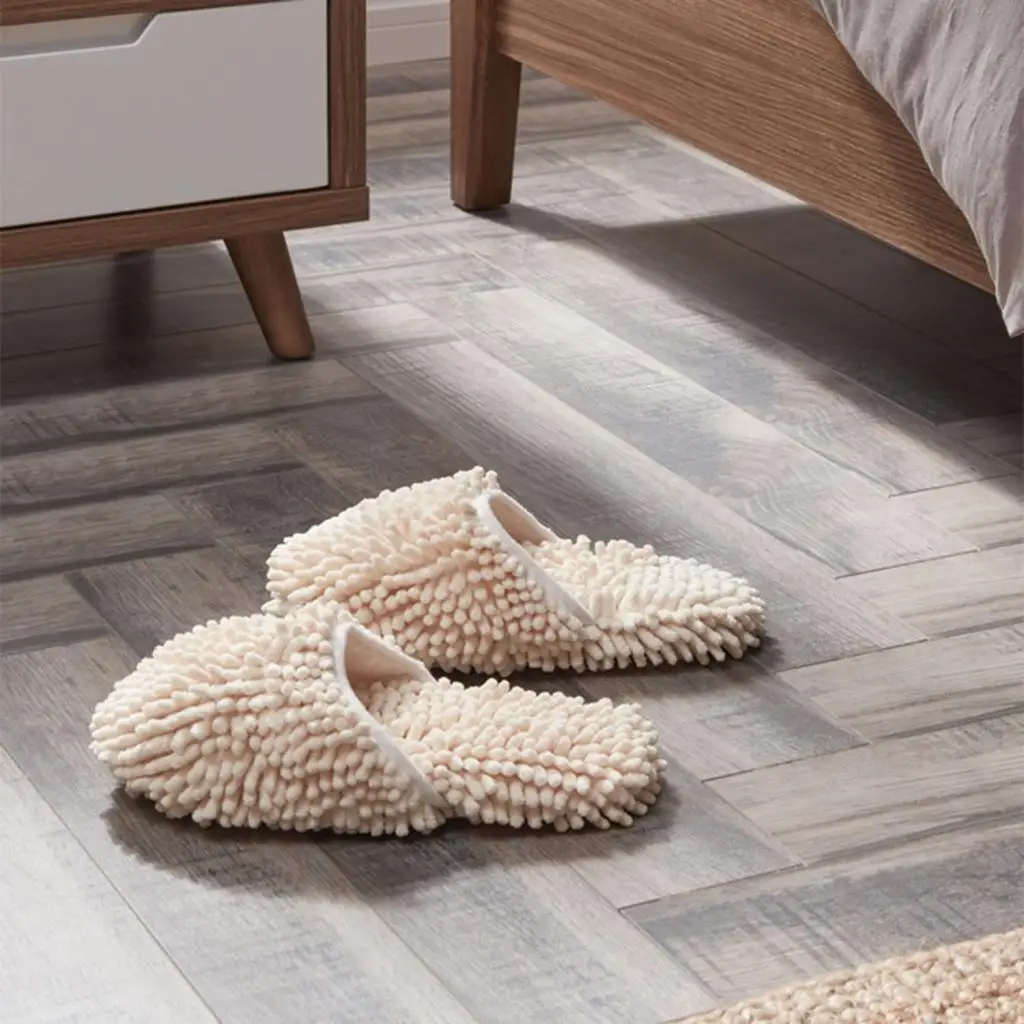 Cleaning Shoes Base Board Cleaner Dirt Tool Supplies Absorbent Polyester Mop Slippers, for Dusting, Dirt Home Bedroom Kitchen