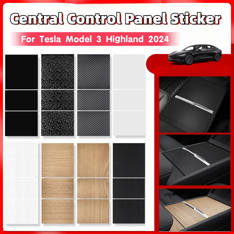 Central Control Panel for Tesla Model 3 Highland 2024 Console Cover Panel Patch Protective Sticker Car Decoration Accessories