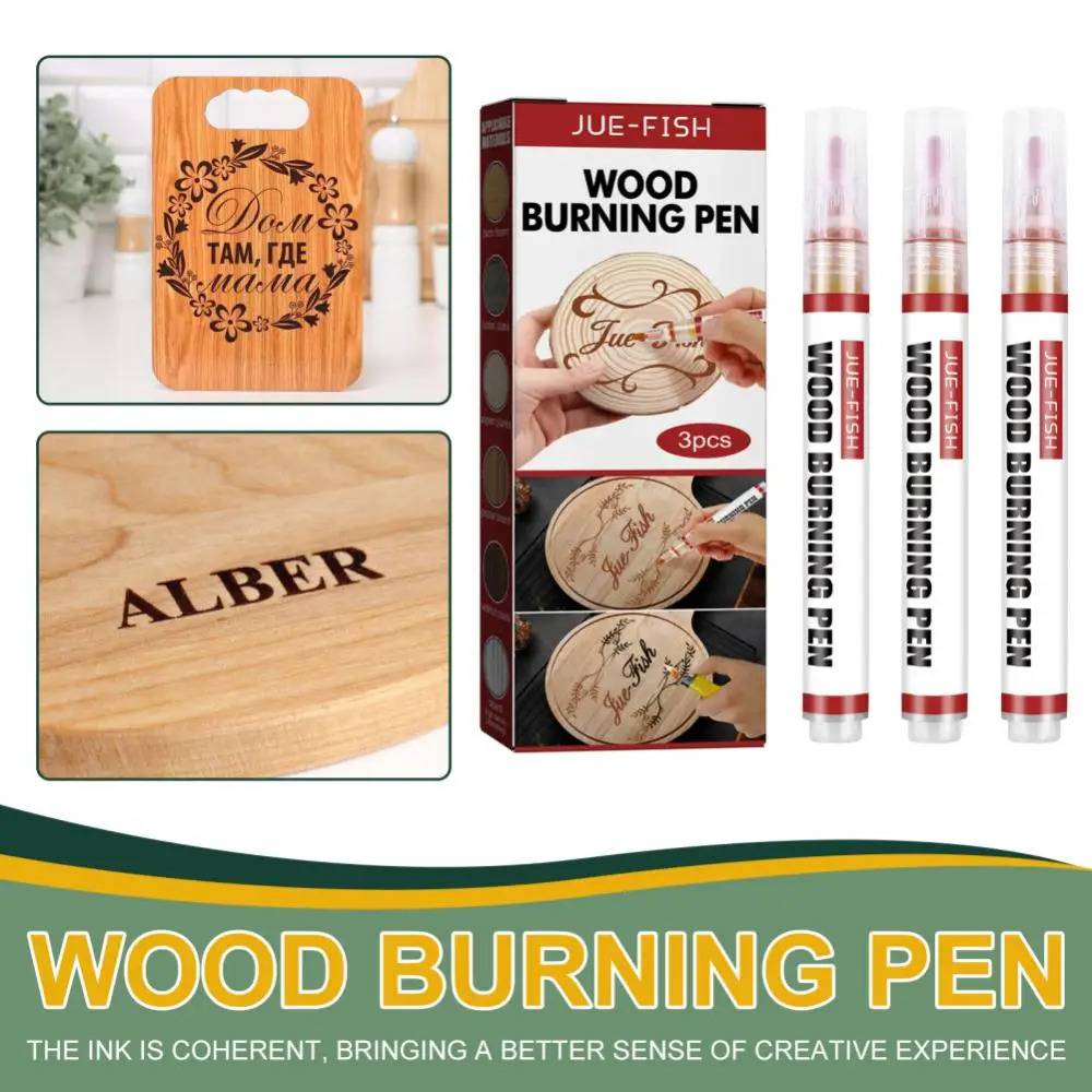 1/2/3SETS Contour Pencil Caramel Colour Burning Pen Suit Easy To Draw Arpenters Stores Marker Pen Wood Burning Pen Widely Used