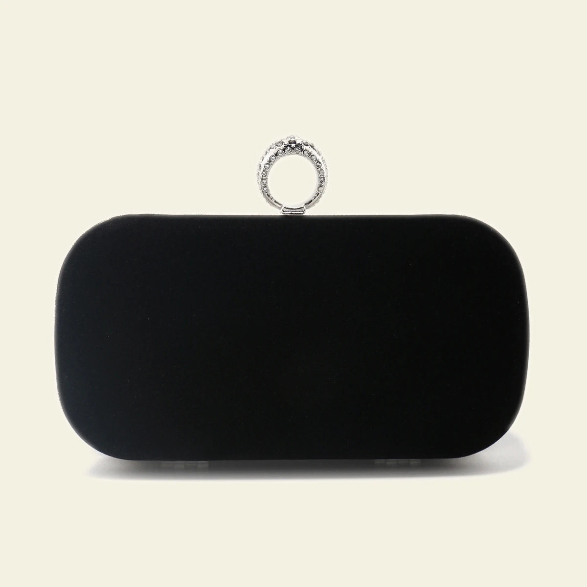 Fashion Velvet Women Evening Bags Finger  Ring Diamonds Metal Luxury Handbags With Luxury Purse Clutch