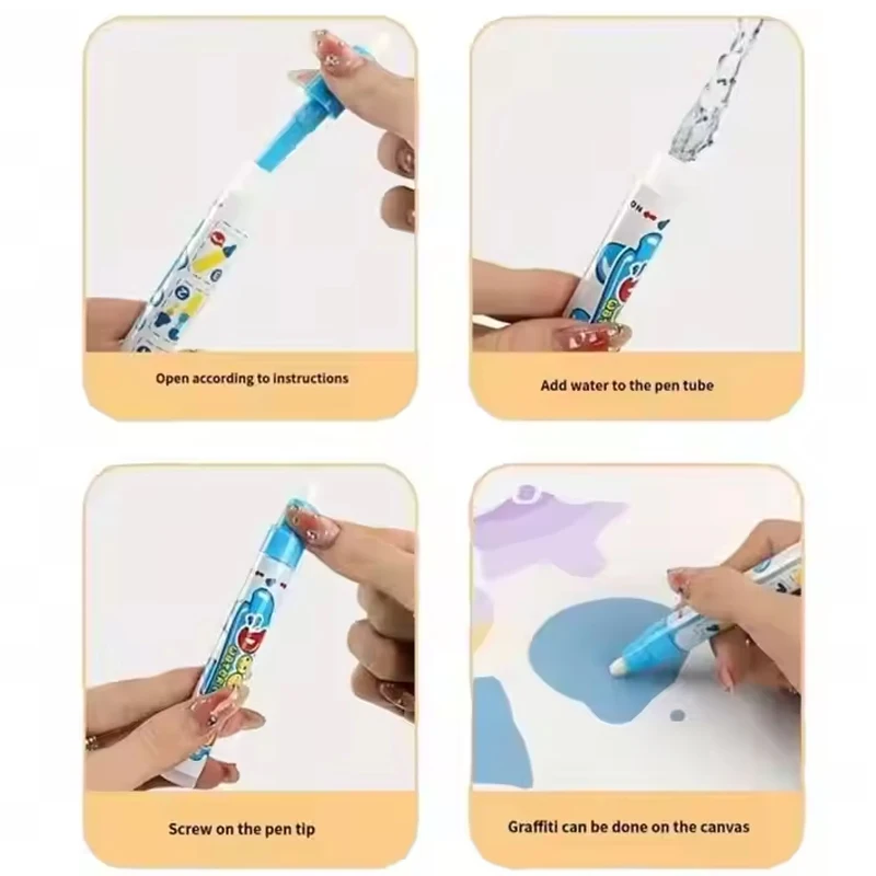 Magic Water Canvas with Pens Reusable Magic Water Drawing Mat for Children Montessori Educational Toys for Kids Christmas Gift