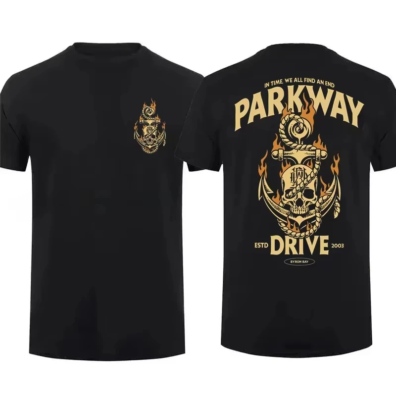 Rare Summer New Fashion Men's Women T Shirt Double-sided Vice Grip Black By Parkway Drive Oversized Graphic