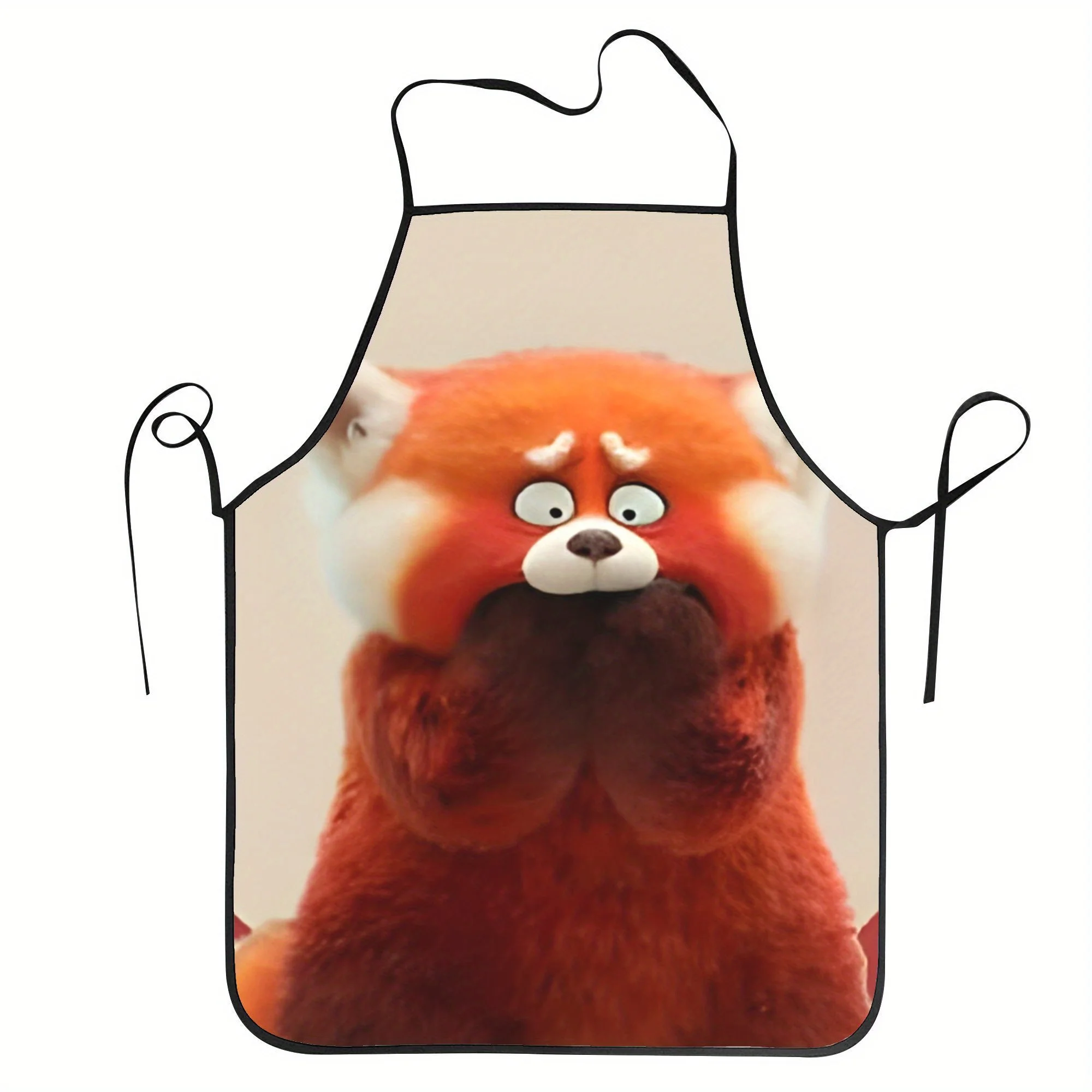 디즈니의 변신 어드벤처 레드 판다 캐릭터 풀페이스 디자인 앞치마 1개, 공예, 베이킹, 페인팅, 주방 및 가정 청소, 요리사, 웨이터, 카페, 바베큐, 레스토랑 앞치마, 주방 용품에 적합