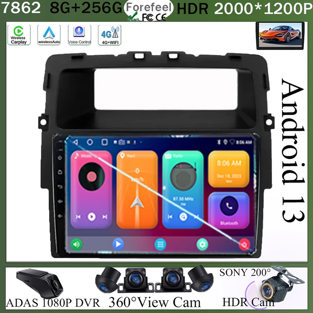 Android 13 For Nissan Primastar J4 For Opel Vivaro X83 For Renault Trafic 2 Car Auto Radio Multimedia Video Player GPS Bluetooth