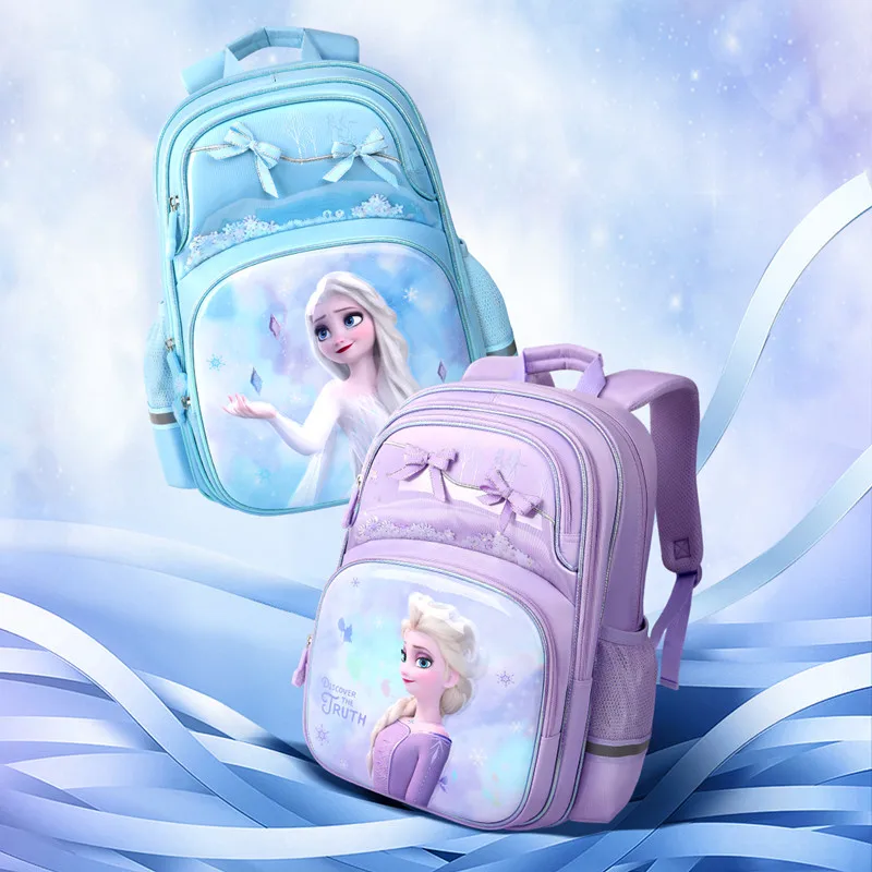 

2022 Disney New Frozen School Bags For Girls Elsa Anna Primary Student Shoulder Orthopedic Backpack Grade 1-3 Kids Gifts Mochila