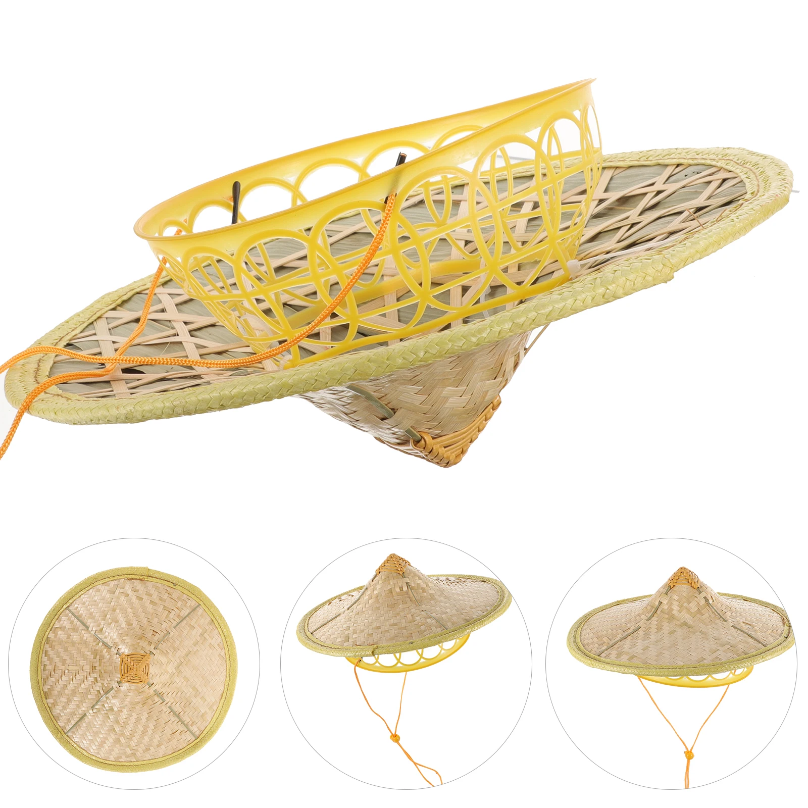 

Bamboo Hat Samurai Straw Cosplay Ninja Hats Japanese Conical Rice Farmer Performance Props Decorative Oriental Cone Headwear