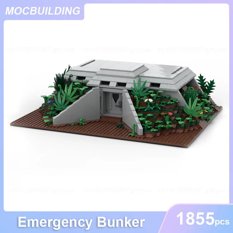 Emergency Bunker & T-Rex Dilophosaurus Fence & Restroom Model MOC Building Blocks DIY Assemble Bricks Display Xmas Toys Gifts