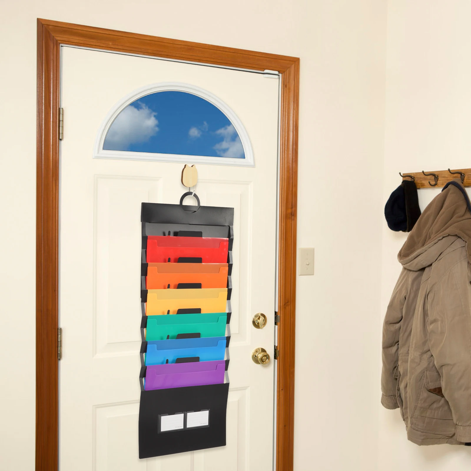 Ring Handbag Document Folder Organizer Plastic Hanging Foldable File Storage Bag Large Capacity Waterproof Anti Dirty Multi