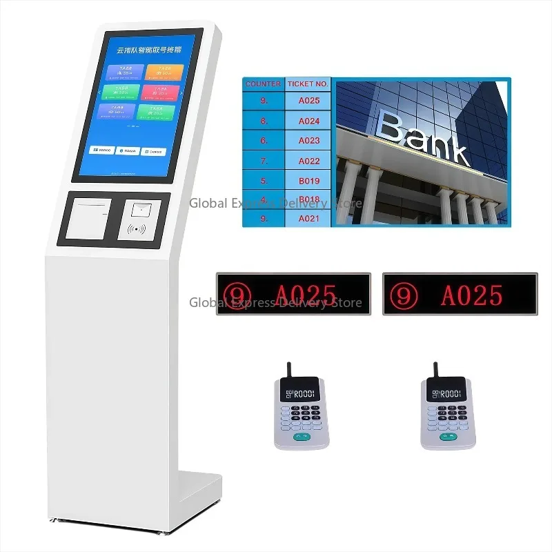 

Electronic Queue Management System Touch for Bank Queue Management Equipment System Ticket Dispenser