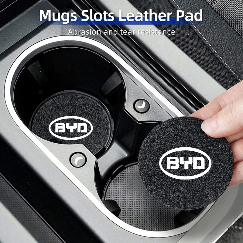 Car Coaster Carbon Mug Drinking Pad Cup Non-Slip Mat Accessories For BYD M6 G3 G5 T3 13 F3 F0 S6 S7 E5 E6 Tang Song Qing Yu