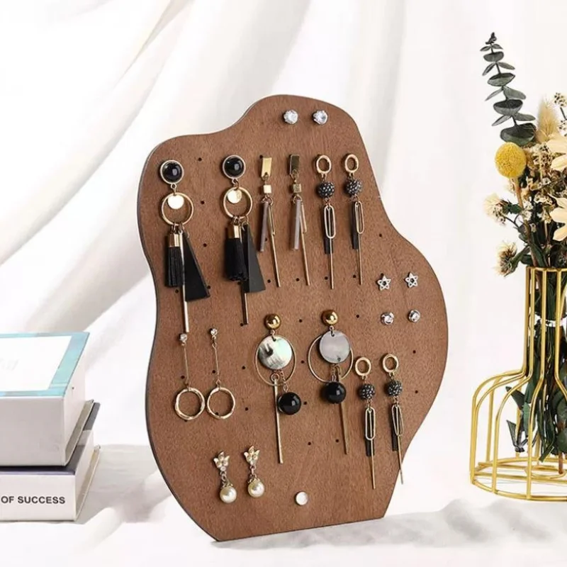 Expositor vertical para pendientes, soporte para pendientes y joyas, estuche de almacenamiento práctico, organizador de joyas con orificios