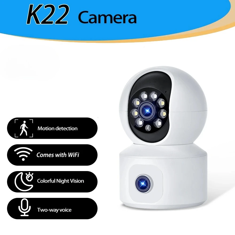 

Двойной объектив 1080p 4MP Wi-Fi IP PTZ купольная внутренняя камера обнаружения гуманоидов двусторонняя аудио цветная камера ночного видения