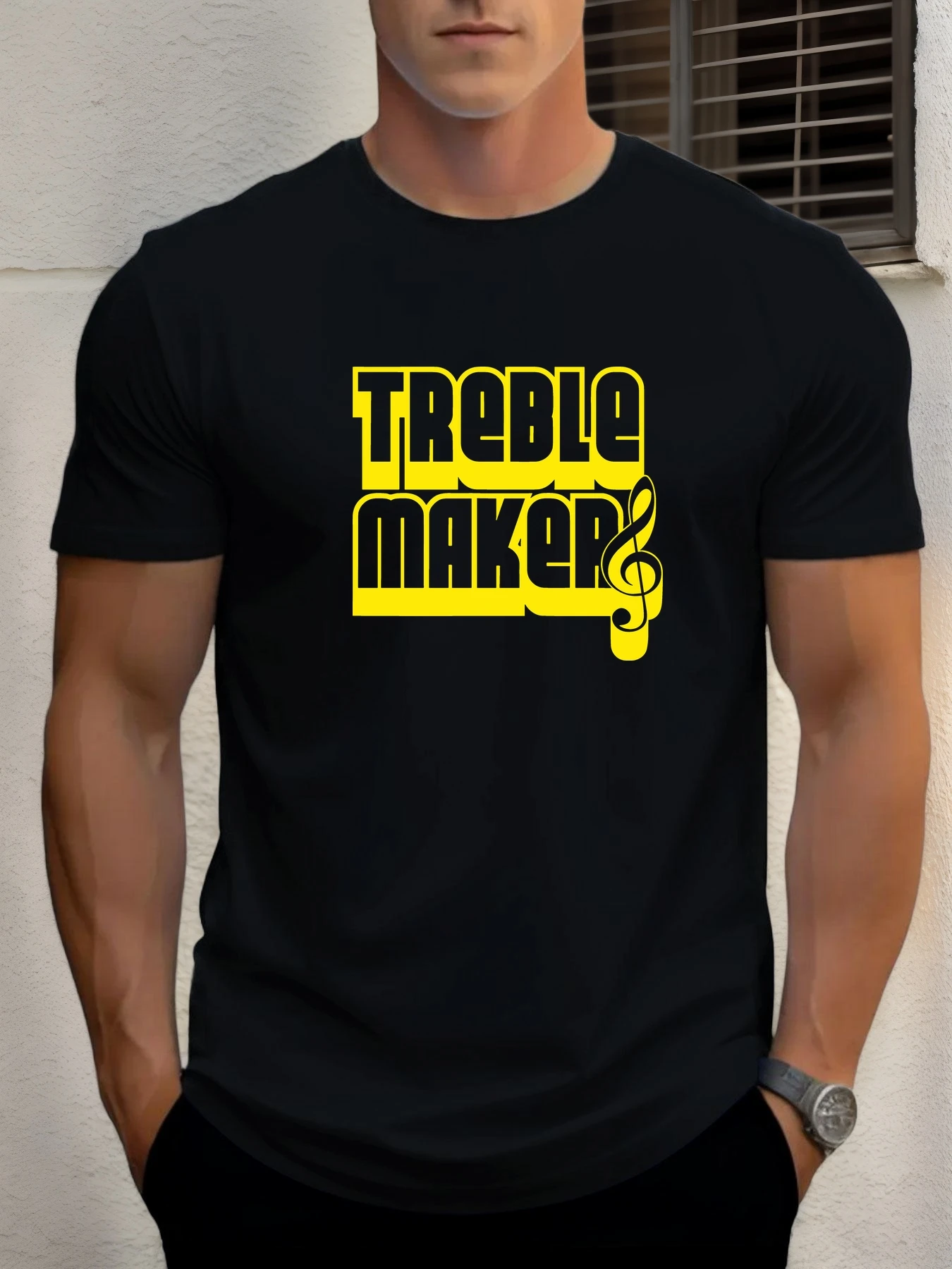 

Men's cotton T-shirt, summer round neck short sleeves, TREBLE MAKER printed breathable streetwear fashion cool T-shirt